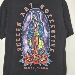 Sullen‎ Art Collective Guadalupe Sugar Skull T-Shirt Black Tattoo Chicano Large